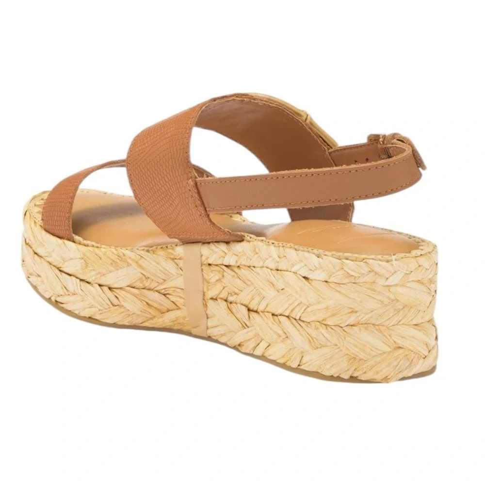 NWT DOLCE‎ VITA CHERA PLATFORM SLINGBACK SANDALS IN TAN SIZE 9